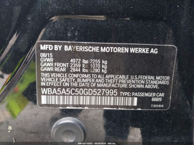 WBA5A5C50GD527995 BMW 528I