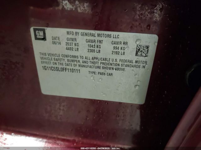 1G11C5SL0FF110111 Chevrolet MALIBU 1LT