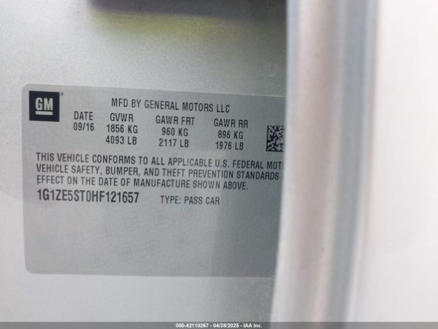 1G1ZE5ST0HF121657 Chevrolet MALIBU 1LT