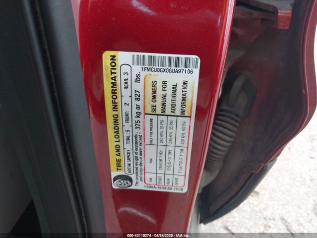 1FMCU0GX0GUA97106 Ford ESCAPE SE