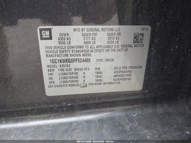Chevrolet Silverado 2500hd Ltz 2015 1GC1KWEG6FF524489 Image 9
