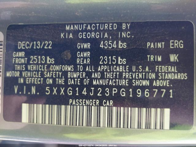5XXG14J23PG196771 KIA t-gdi gamma ii