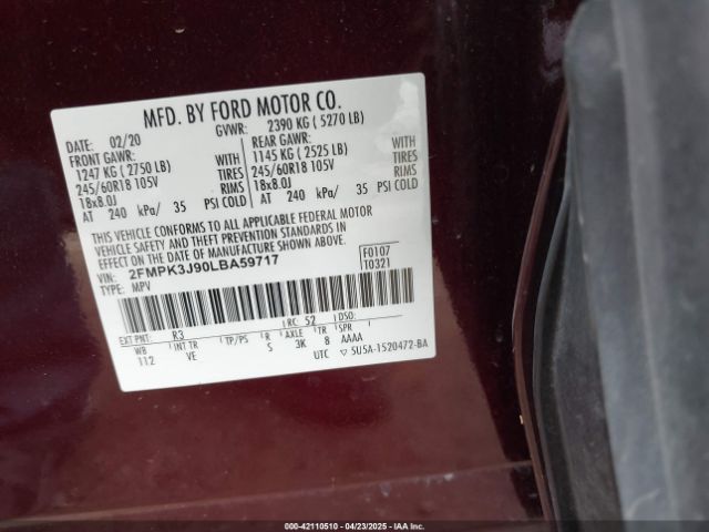2020 FORD EDGE 2FMPK3J90LBA59717 Photo 8
