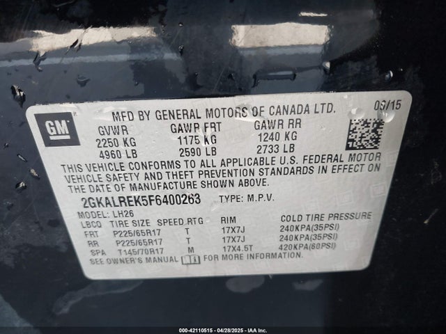 2GKALREK5F6400263 GMC Terrain Sle-2