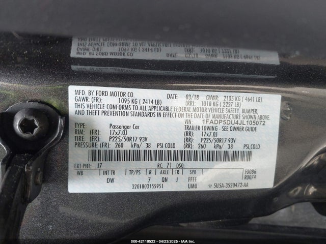 Ford C-max Hybrid Titanium 2018 1FADP5DU4JL105072 Image 9