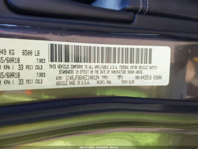 1C4RJFBG4EC140124 Jeep Grand Cherokee Limited