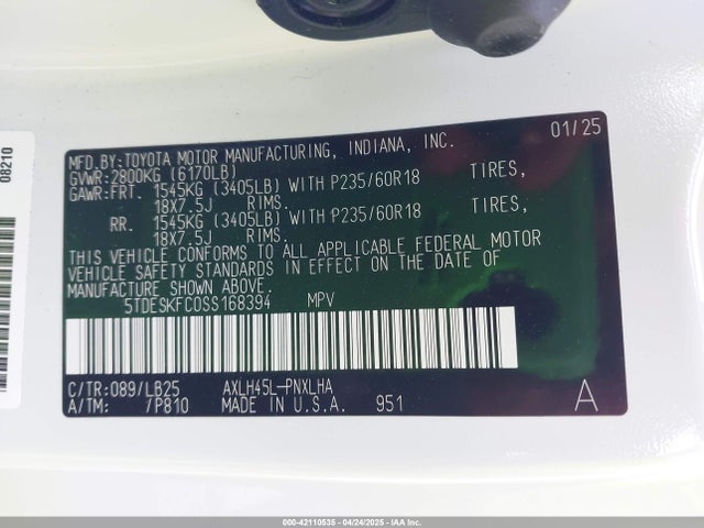 Toyota Sienna Platinum 2025 5TDESKFC0SS168394 Image 9