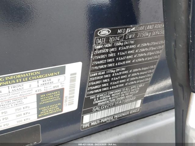 SALGV2TF1FA198949 Land Rover supercharged lev2 ulev