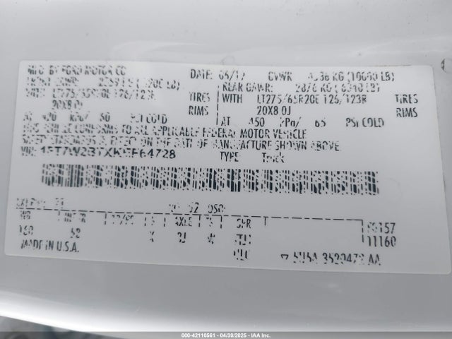 Ford F-250 2019 1FT7W2BTXKEF64728 Image 9