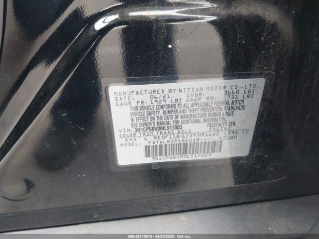 3N1CP5BV0ML517003 Nissan Kicks S Xtronic Cvt
