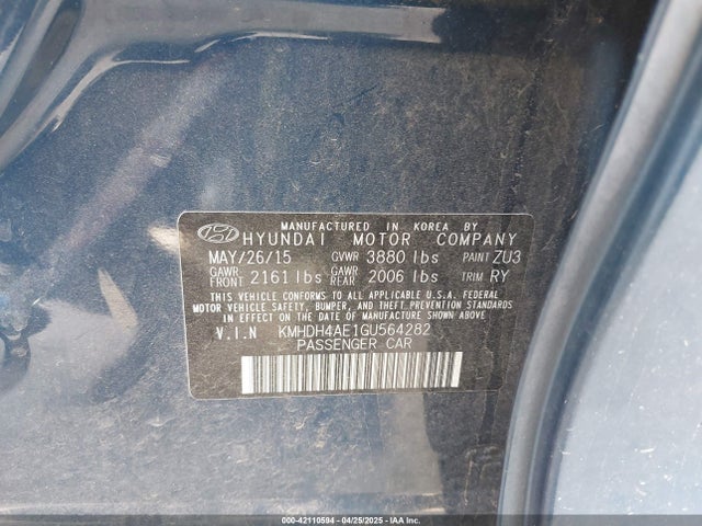 Hyundai Elantra Value Edition 2016 KMHDH4AE1GU564282 Image 9