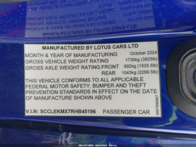 2024 LOTUS EMIRA SCCLEKMX7RHB45196 Photo 8