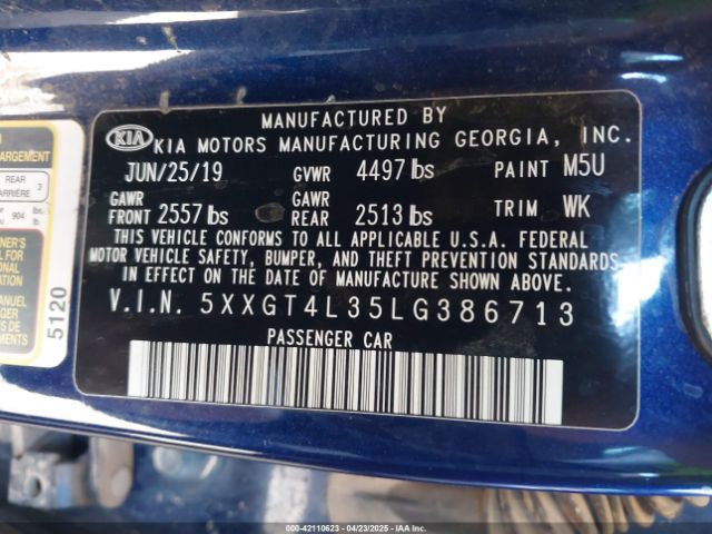 5XXGT4L35LG386713 KIA Optima Lx