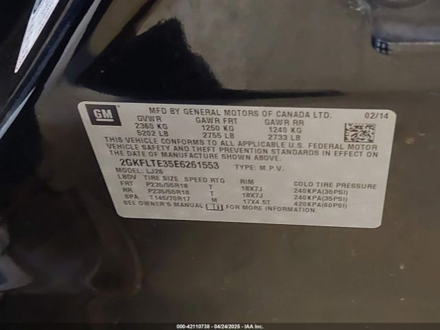 2GKFLTE35E6261553 GMC Terrain Slt-2