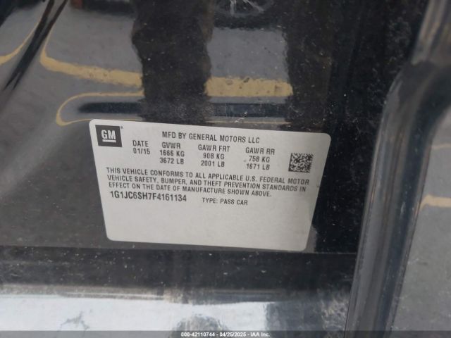1G1JC6SH7F4161134 Chevrolet Sonic Lt Auto