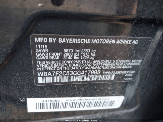 WBA7F2C53GG417885 BMW 750i Xdrive