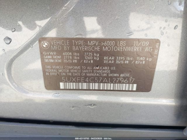 2010 BMW X5 5UXFE4C57AL279617 Photo 8