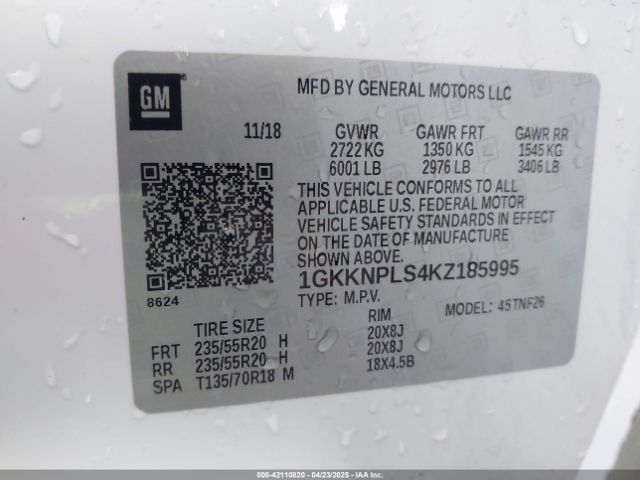 1GKKNPLS4KZ185995 GMC Acadia Denali