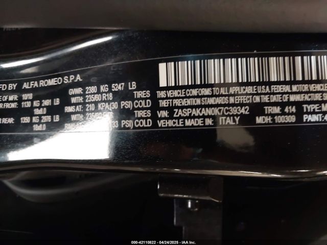 ZASPAKAN0K7C39342 Alfa Romeo Stelvio