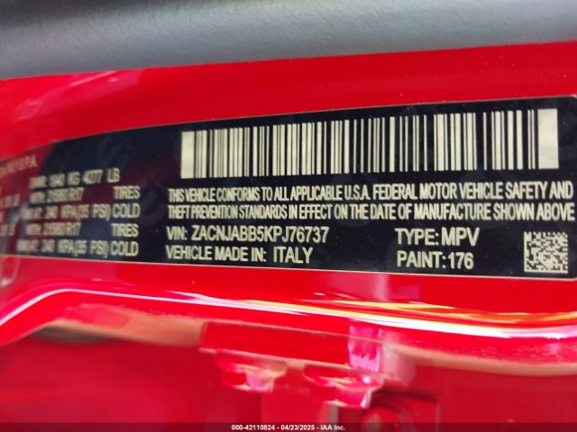 ZACNJABB5KPJ76737 Jeep Renegade Latitude Fwd