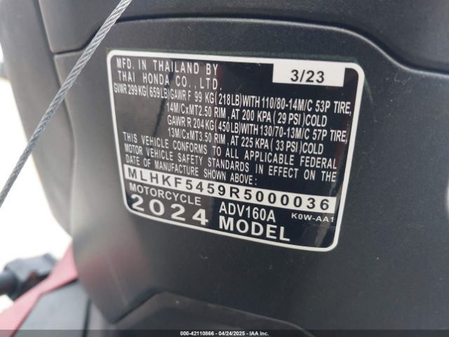 2024 HONDA ADV160 MLHKF5459R5000036 Photo 9