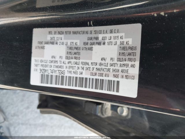 3MZBM1L74FM179349 Mazda Mazda3 I Touring