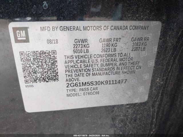 2019 CADILLAC XTS 2G61M5S30K9111477 Photo 8