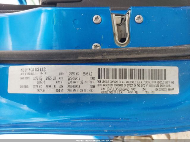 1C4PJLCX5JD620455 Jeep Cherokee Latitude Fwd