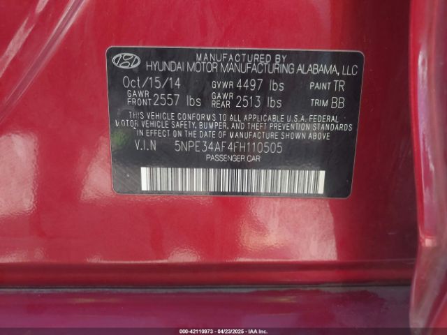 5NPE34AF4FH110505 Hyundai Sonata Limited