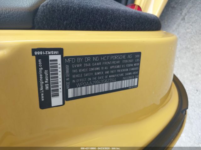 2003 PORSCHE 911 WP0AA29943S623144 Photo 8