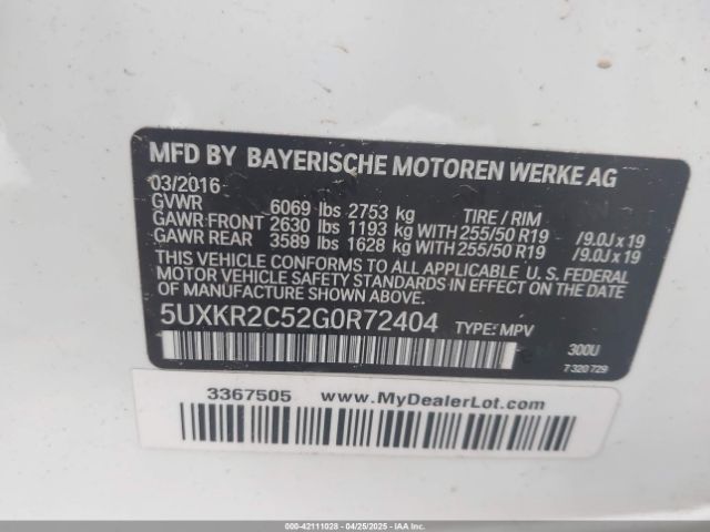 2016 BMW X5 5UXKR2C52G0R72404 Photo 8