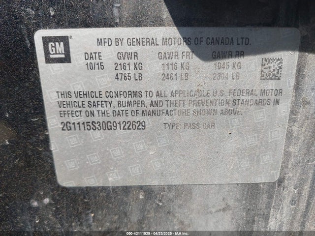 2G1115S30G9122629 Chevrolet Impala 2lt