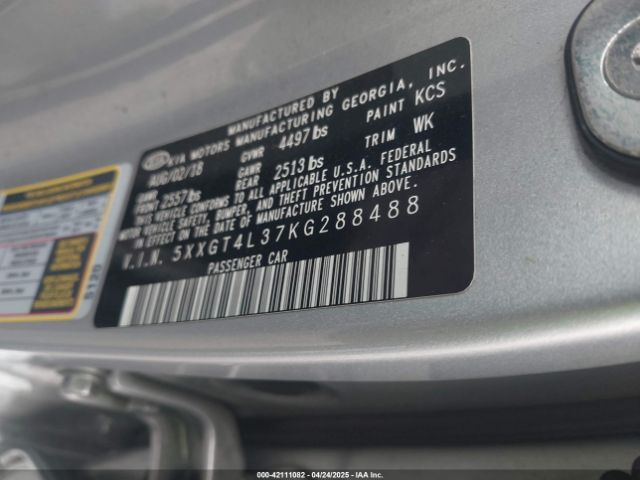 5XXGT4L37KG288488 KIA Optima Lx