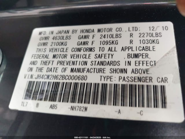 2011 ACURA TSX SPORT JH4CW2H62BC000680 Photo 8