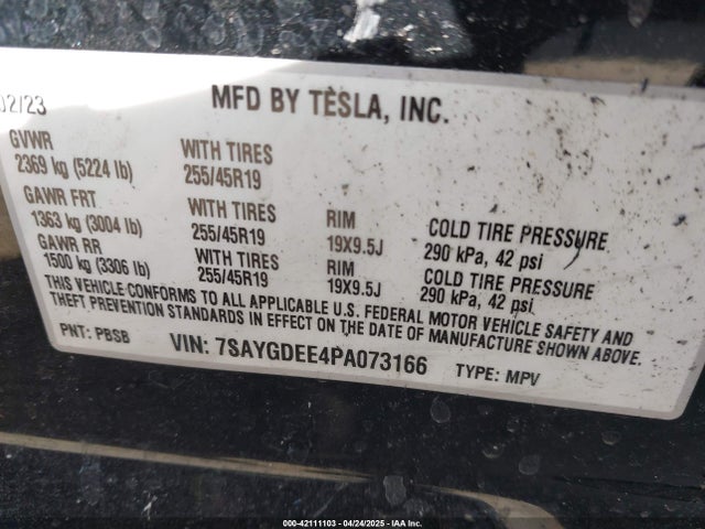 2023 TESLA MODEL Y 7SAYGDEE4PA073166 Photo 8