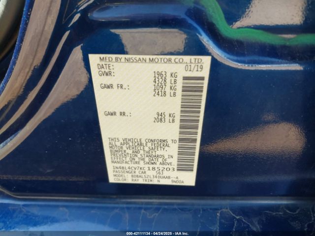 1N4BL4CV7KC185203 Nissan Altima 2.5 Sr