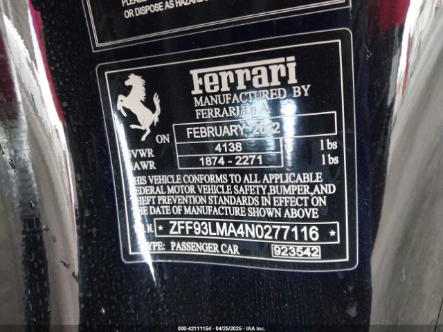 Ferrari F154cg 2022 ZFF93LMA4N0277116 Image 9