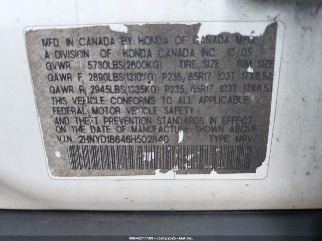 2006 ACURA MDX 2HNYD18646H502840 Photo 8