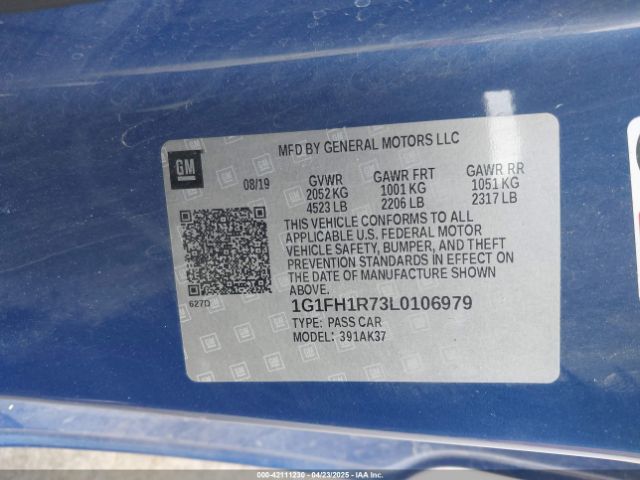 1G1FH1R73L0106979 Chevrolet Camaro
