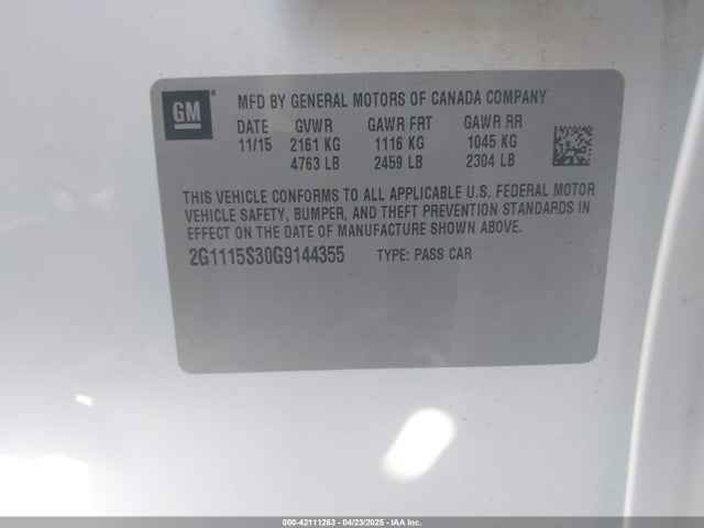 2G1115S30G9144355 Chevrolet Impala 2lt