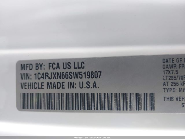 1C4RJXN66SW519807 Jeep 2025