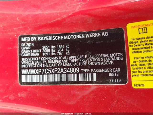 WMWXP7C5XF2A34809 Mini Hardtop Cooper S