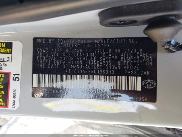 4T1C11AK7RU196813 Toyota CAMRY LE
