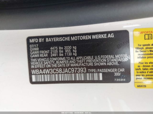 WBA4W3C58JAC97393 BMW 430I