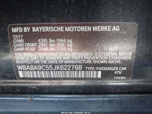 WBA8A9C55JK622768 BMW 320i