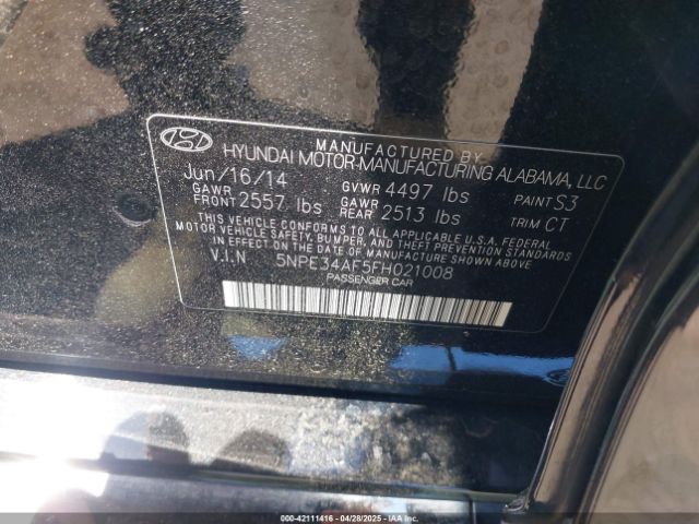 5NPE34AF5FH021008 Hyundai Sonata Limited