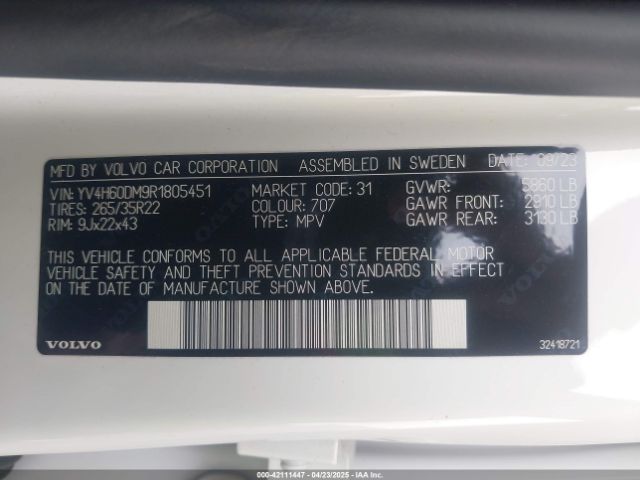 2024 VOLVO XC60 RECHARGE PLUG-IN HYBRID YV4H60DM9R1805451 Photo 8