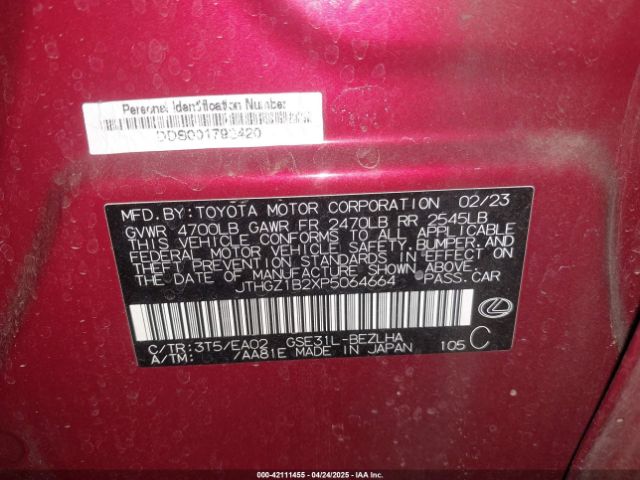 JTHGZ1B2XP5064664 Lexus Is 350 F Sport