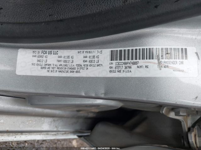 2015 CHRYSLER 200 1C3CCCAB0FN748897 Photo 8