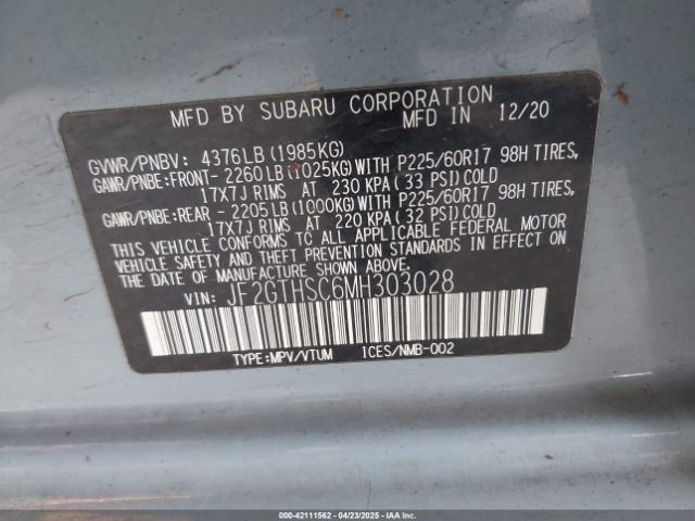 JF2GTHSC6MH303028 Subaru Crosstrek Sport